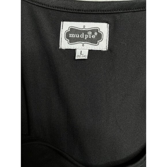 Mud Pie Black Dress Large Stretchy Knit 3/4 Sleeve Belted - Picture 8 of 9